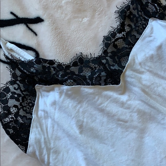 Dynamite white bodysuit with black lace trim - Picture 3 of 4